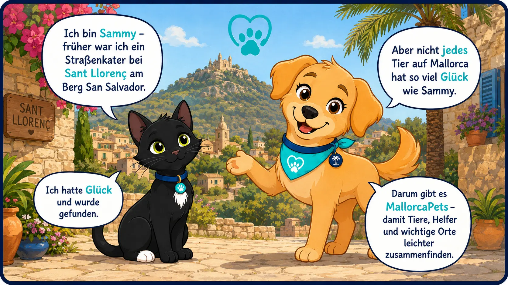 Comic: Sammy erzählt seine Geschichte in Sant Llorenç — warum es MallorcaPets gibt