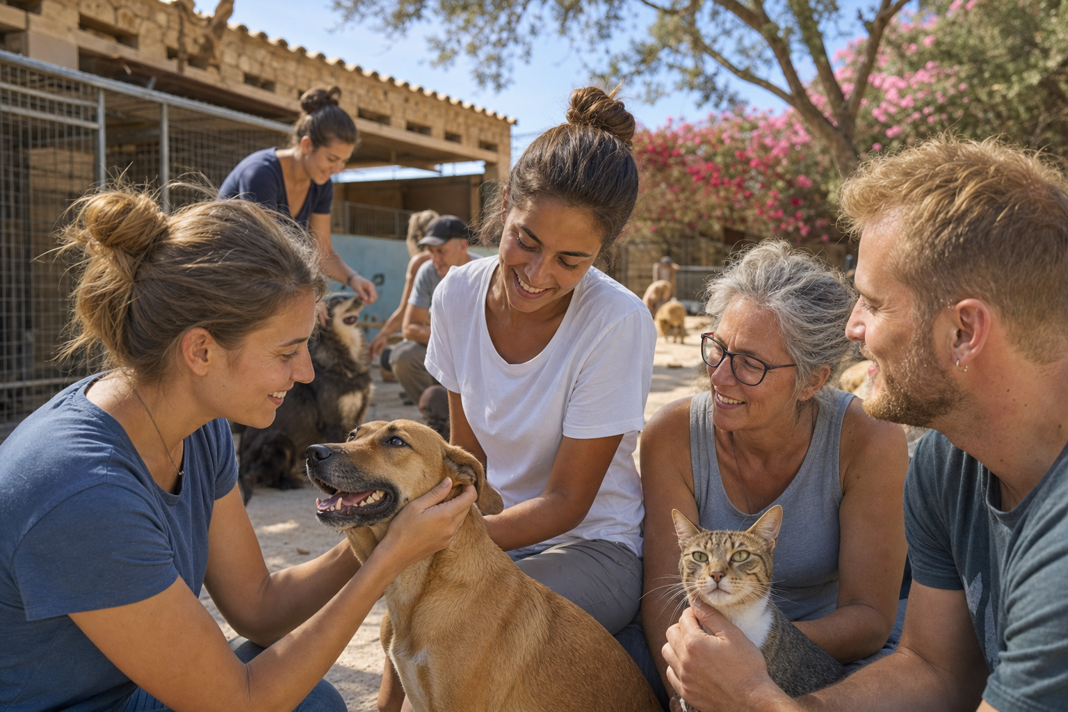 Deutsche und lokale Tierschützer arbeiten gemeinsam in einem Tierheim auf Mallorca